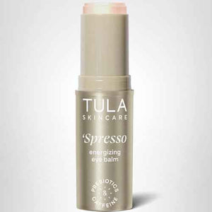 TULA Skin Care ‘Spresso Energizing Eye Balm, Gold Glow - Energizing & Hydrating Caffeine Under Eye Treatment for Dark Circles, Portable and Perfect to Use On-the-go, 0.35 oz.