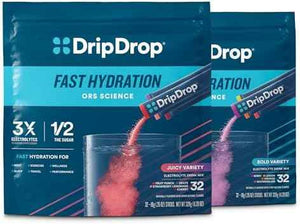 DripDrop Hydration Bold & Juicy Variety Bundle Electrolyte Packets, 64 Ct - Grape, Fruit Punch, Strawberry Lemonade, Cherry, Watermelon, Berry, Lemon, Orange; Single Serve Powder Drink Mix