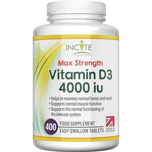 Vitamin D3 4000 iu - Vitamin D Tablets - 1 Year Supply Tablets - Vegetarian - Vitamin D