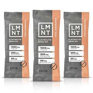 LMNT Zero-Sugar Electrolytes - Grapefruit Salt - Hydration Powder Packets | No Dodgy