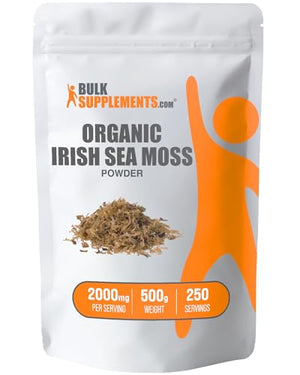 BULKSUPPLEMENTS.COM Organic Irish Sea Moss Powder - Sea Moss Supplement, Irish