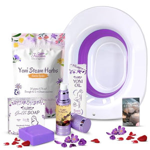 FIVONA Yoni Care Kit 4 in 1 - pH Balanced Natural Yoni Oil, Herbal Bar Soap for Feminine V Wash, Detox