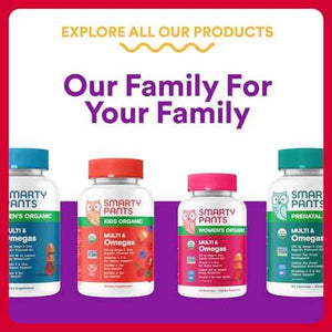 SmartyPants Organic Toddler Multivitamin Gummies: Probiotics, Omega 3 (ALA), Vitamin D3, C, Vitamin B12, B6, A, K & Zinc, Beta Carotene, Gluten Free