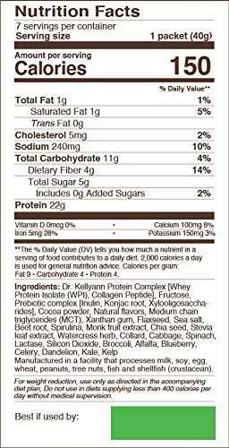 Dr. Kellyann Super Chocolate Collagen Smoothie (7 Servings) - Protein Shake, Keto & Paleo-Friendly, Supports Skin & Gut, 1 Pack