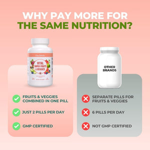 Vital Super Fruits & Veggies - Daily Superfood Capsules for Adults - Fruit & Vegetable Supplements to Boost Immunity & Energy - 2-in-1 Formula for Overall Wellness VITAL NUTRITIVE buy supplements Au
