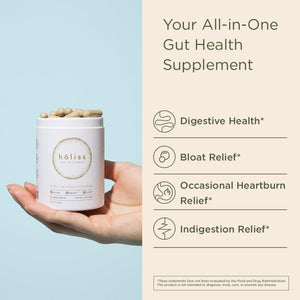 HOLISS Daily Gut Health Capsules – 8-in-1 All Natural Supplement, Lemon Balm, Bloat & Gas Relief, GI Lining Repair, Leaky Gut & Digestive Support – 60 Capsules HOLISS buy supplements Au
