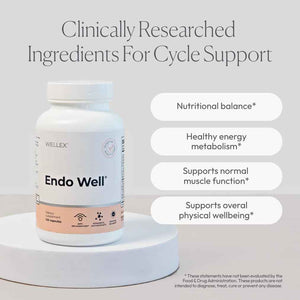 Papillex Endo Well - Women’s Cycle Support - Monthly Wellness, Muscle Function & Energy Metabolism - Magnesium, Pea, DIM & Ashwagandha - Doctor-Formulated, Clean Ingredients