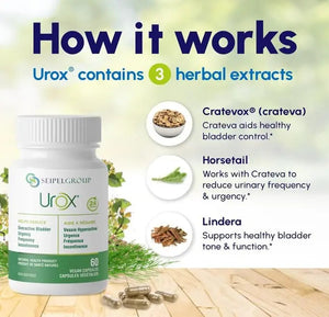 UROX Bladder Control, Safe and Effective Bladder Support Supplement for Men & Women, Helps Reduce Urinary Leakage, Frequency, Urgency, 180 Vegetarian Capsules UROXBuy Supplements Australia