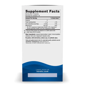 Nordic Naturals Magnesium Complex - 90 Capsules - 225 mg Magnesium, 1.9 mg Iron - Brain & Heart Health, Mood, Energy, & Muscle Relaxation - Non-GMO, Vegan - 30 Servings Nordic Naturals buy supplements Au