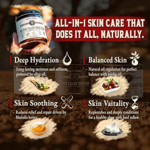 Wrath & Remedy Bundle of Wagyu Beef Tallow (14 OZ) & Unscented Whipped Tallow Honey Balm (4 OZ)