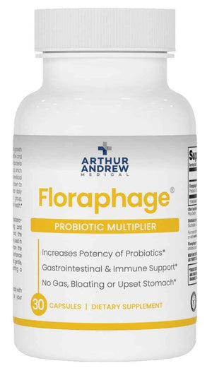 Arthur Andrew Medical Floraphage, Bacteriophage Prebiotic, 90 Capsules - Advanced Bacteriophage Prebiotic. Probiotic Multiplier, & Microbiome Enhancement. Digestive, Immune, & Urinary Tract Support