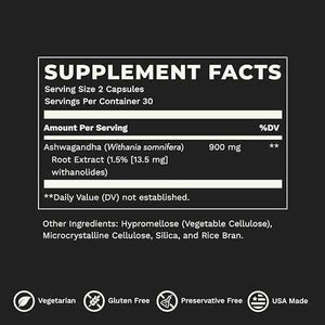 LifeSeasons Essentials Ashwagandha - Stress & Sleep Support Supplement - Calm & Focused Mind - Improves Athletic Performance & Brain Function - 900mg per 2 Capsules - 60 Capsules LifeSeasons buy supplements Au
