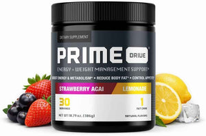 Prime Drive Strawberry Acai Lemonade Pre Workout Energy Drink Powder, Provides Energy, Focus and Intensity, Boosts Metabolism (30 Servings)…