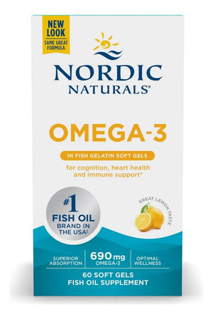Nordic Naturals Omega-3 in Fish Gelatin, Lemon Flavor - 60 Fish Gels - 690 mg Omega-3 - Fish Oil - EPA & DHA - Immune Support, Brain & Heart Health, Optimal Wellness - Non-GMO - 30 Servings Nordic NaturalsBuy Supplements Australia