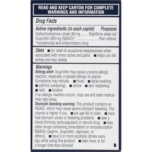 Advil PM Pain Reliever and Nighttime Sleep Aid, Pain Medicine with Ibuprofen for Pain Relief and Diphenhydramine Citrate for a Sleep Aid - 40 Coated Caplets AdvilBuy Supplements Australia