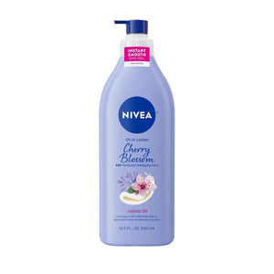 NIVEA Oil Infused Cherry Blossom and Jojoba Oil Body Lotion for Women, Fast-Absorbing and Non-Greasy Cherry Blossom Scented