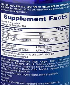 Osteo Bi-Flex Triple Strength Glucosamine 1500 mg, MSM 1500 mg with Vitamin D3 1000 UI Tablets, 200 Count (Pack of 1)