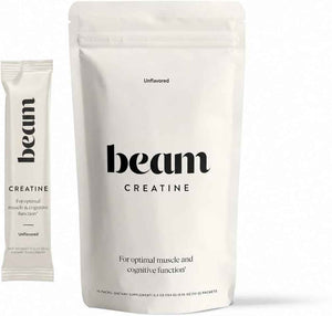 BEAM Creatine Monohydrate Powder - 5g Micronized Creatine Monohydrate, Third Party Tested Creatine for Women & Men, Muscle Strength, Growth, Recovery & Cognitive Support, Unflavored, 5 Servings