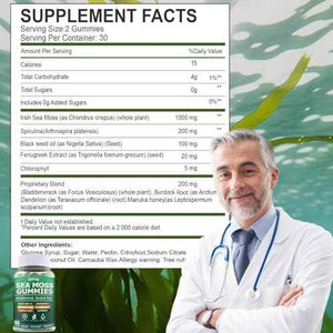 Creatine Monohydrate Gummies 5000mg + Irish Sea Moss 3000mg Gummies - Support for Muscles, Immune, Thyroid & Wellbeing - Vegan, Sugar Free, 2-Pack Supplement Bundle