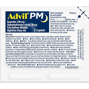 Advil Pain Reliever and Fever Reducer, Ibuprofen 200mg for Pain Relief - 300 Count, Advil PM Pain Reliever and Nighttime Sleep Aid, Ibuprofen for Pain Relief and Diphenhydramine Citrate - 2 Count AdvilBuy Supplements Australia