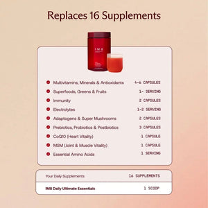 IM8 Daily Ultimate Essentials All-in-One Multivitamin Supplement (30 Servings, Starter Kit - Scoop + Tumbler Included) IM8