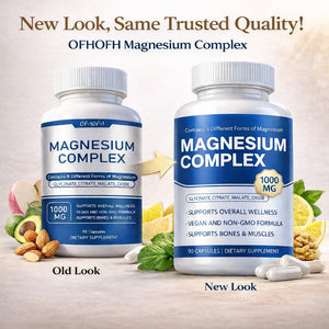 Magnesium Complex Supplement 8 Elemental - Magnesium Glycinate, Citrate, Malate, Oxide | Easy Absorption for Bones, Muscle, Energy, Vegan, Non-GMO 90 Capsules (1pc) OFHOFH buy supplements Au
