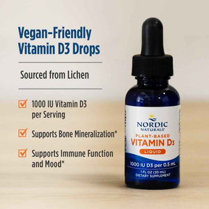 Nordic Naturals Plant-Based Vitamin D3 Liquid - 1 oz - 1000 IU Vitamin D3 - Healthy Bones, Mood & Immune System Function - Non-GMO, Vegan - 60 Servings Nordic NaturalsBuy Supplements Australia