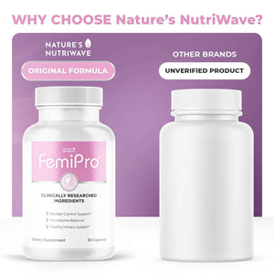 Femipro Bladder Control Supplements for Women & Men, Natural Herb & Probiotic Blend, Supports Urinary Tract Health & Microbiome Balance - Made in USA Non-GMO, 30 Capsules, 1 Month Supply