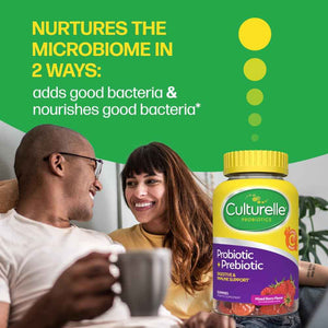 Culturelle Daily Probiotic Gummies for Women & Men, Berry Flavor, 52 Count, Naturally-Sourced Daily Probiotic