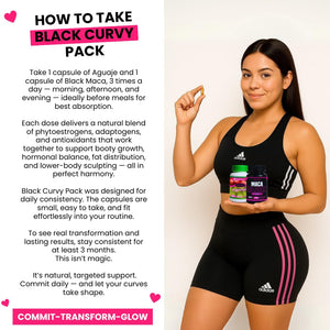 Maximum Booty Growth – Aguaje + Black Maca Pills for Women – Glute Volume Enhancer - Black Curvy Pack Curvy FruitBuy Supplements Australia