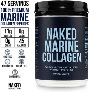 NAKED Marine Collagen Peptides Protein Powder - Unflavored - from Wild Caught Cod - Paleo Friendly, Non-GMO, Soy-Free, Gluten-Free - 47 Servings
