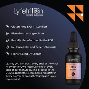 Lyfetrition GABA with L-Theanine, Ginkgo Biloba (Salisburia biloba) Extract, Organic Peruvian MACA Root (Lepidium meyenii) Extract, 118 ml, 4 FL Oz Liquid, 220 Servings, Made in USA, Quick Absorption Lyfetrition buy supplements Au
