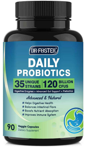 Probiotics for Women-Men Digestive Health with 120 Billion CFUs, Prebiotics and Probiotics for Women-Men, Digestive Enzymes, Nutrient Absorption, Immune Support