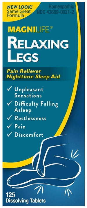 MagniLife Relaxing Legs 125 Count Quick Dissolve Tablets Relaxing Leg Cream PM 4oz Jar Restless Legs MagniLifeBuy Supplements Australia