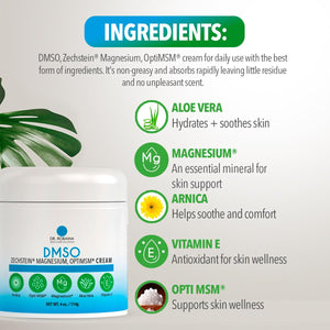 Dr. Robaina DMSO Cream - 99.9% Pure DMSO Pharmaceutical Grade | Formula with Zechstein Magnesium, Arnica, Aloe Vera, Vitamin E - 4 oz Dr. Robaina buy supplements Au