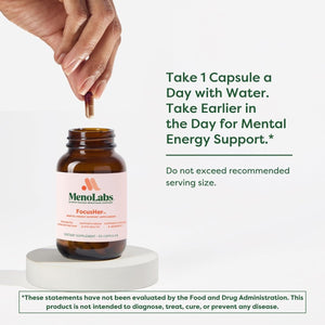 MENOLABS® FocusHer™ Mental Energy Support Supplement – Caffeine-Free Focus, Concentration & Memory – enXtra® & Lutemax 2020® – Menopause, Brain & Eye Health – 30 Capsules, 30-Day Supply MENOLABS buy supplements Au