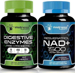 WELLNESS LABSRX NAD Supplement Capsules - Digestive Enzymes Capsules - Bundle