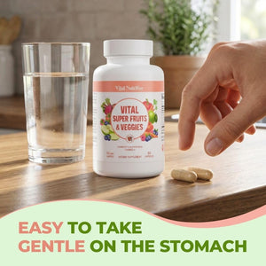 Vital Super Fruits & Veggies - Daily Superfood Capsules for Adults - Fruit & Vegetable Supplements to Boost Immunity & Energy - 2-in-1 Formula for Overall Wellness VITAL NUTRITIVE buy supplements Au