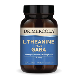 Dr. Mercola L-Theanine Plus GABA - Supports Relaxation - Focus & Cognitive Function - Stress Support Supplement - 200 mg L-Theanine - 100 mg GABA - 60 Capsules Dr. MercolaBuy Supplements Australia