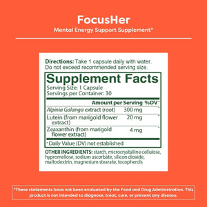 MENOLABS® FocusHer™ Mental Energy Support Supplement – Caffeine-Free Focus, Concentration & Memory – enXtra® & Lutemax 2020® – Menopause, Brain & Eye Health – 30 Capsules, 30-Day Supply MENOLABS buy supplements Au