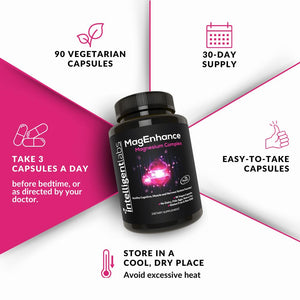 Intelligent Labs MagEnhance Magtein Magnesium Complex Supplement L-Threonate with Magnesium Glycinate and Taurate, 90 Capsules Intelligent Labs buy supplements Au