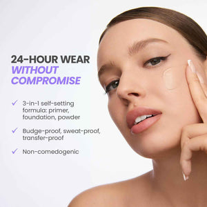 Wonderskin Hyper Bond All-Day Stay Serum Foundation - Waterproof, Transfer-Proof, 24HR Longwear Face Makeup with Niacinamide & Hyaluronic Acid - Lightweight, Natural Finish (Moonstone)
