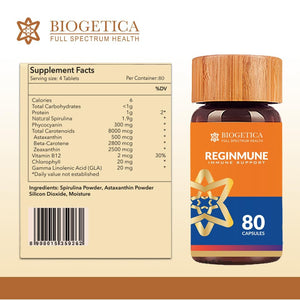 Biogetica Reginmune - Natural Immune Support Care Daily Boost Immune System Booster - 80 Capsules Biogetica buy supplements Au