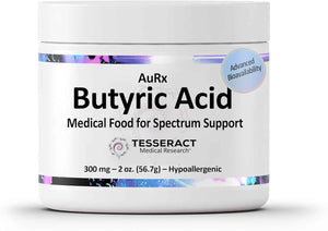 AuRx Autism Spectrum Medical Food Powder to Support Gut Health, Stabilized Butyric Acid Supplement in a Palatable-Tasting Powder for ASD Children, Hypoallergenic, 2 Ounces