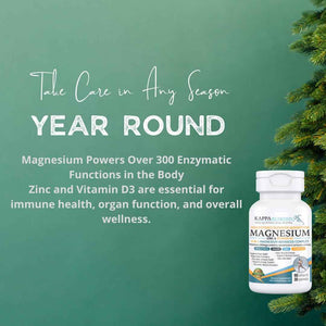 Kappa Nutrition Magnesium 4-in-1, 280mg Elemental Magnesium (Bisglycinate, Malate) + Zinc & Vitamin D3, Brain, Sleep, Energy, Muscle, Immune Support, 60 Vegan Capsules. KAPPA NUTRITION buy supplements Au