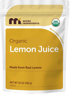 Micro Ingredients Organic Lemon Juice Powder, 10 Ounce - Natural Fruit Flavor - Made from Real Lemon - No Sugar & Additives - Great for Drinks, Smoothie & Beverages - Non-Gmo & Vegan Friendly