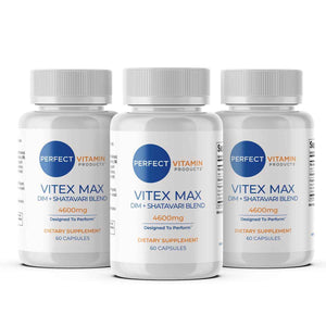 Perfect Vitamin Products Vitex Max DIM + Shatavari - Hormone Balance & Menopause Support for Women - Vegan Blend with Adaptogens for Mood, Cycle & Stress Relief - 4600mg (3-Pack)
