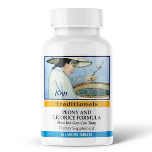 Kan Herbs Company Peony & Licorice Formula Tablets - Traditional Chinese Herbal Blend with White Peony Root & Chinese Licorice to Support Liver Balance, Muscle Comfort & Digestive Harmony, 60 Tablets