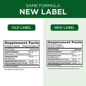 EMERALD LABS Bergamot+ - Supports Metabolism & Heart Health with Bergamot, Pomegranate, Amla & Camu Camu - Gluten-Free & Vegan - 60 Vegetable Capsules (30 Servings)