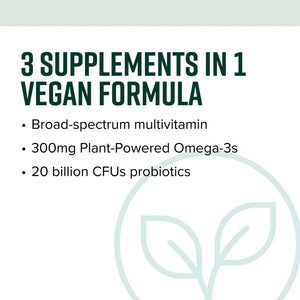Vibrant Health, Trilogy Vegan, Probiotic Multivitamin with an Essential Blend of Omega-3 from Vegan Algal Oil, Vitamin A, B12, C, D3, E Vibrant Health